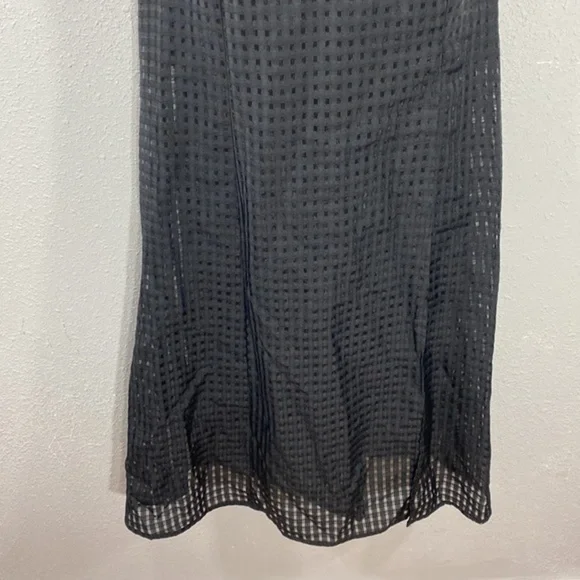 NWT BCBGeneration Black Square Mesh Tie Bust Front Slit Maxi Dress KK22 - Picture 6 of 15